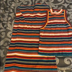 Skirt set cropped top and long skirt